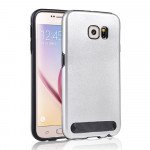 Wholesale Samsung Galaxy S6 Edge Aluminum Armor Hybrid Case (Silver)